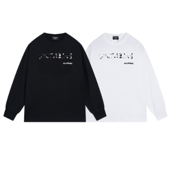 Balenciaga long-sleeved shirt with blurred shadow logo print.